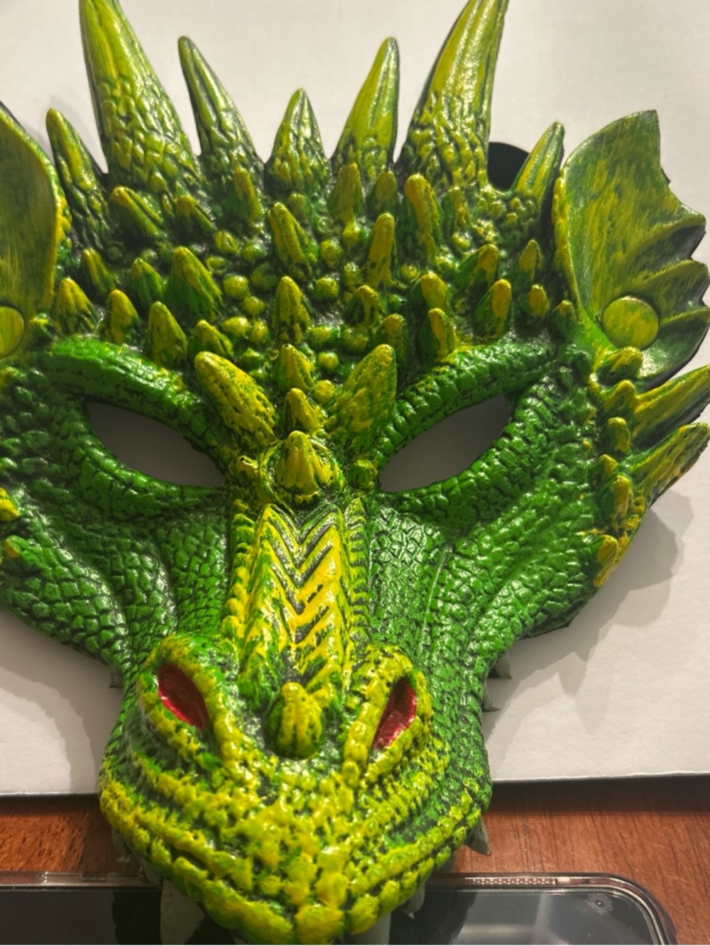 Kids Green Dragon Mask Costume - Eye-Catching Halloween Accessory